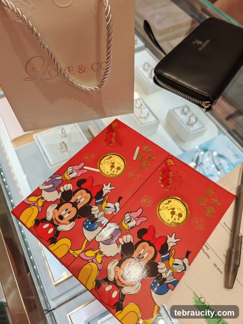 Disney Themed Red Envelopes and Jewelry Display