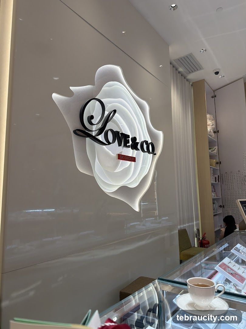 Jewelry store interior with logo