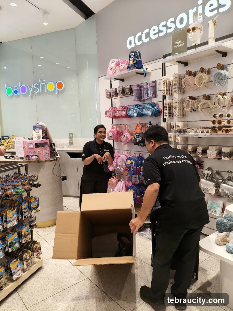Shop interior with staff and merchandise