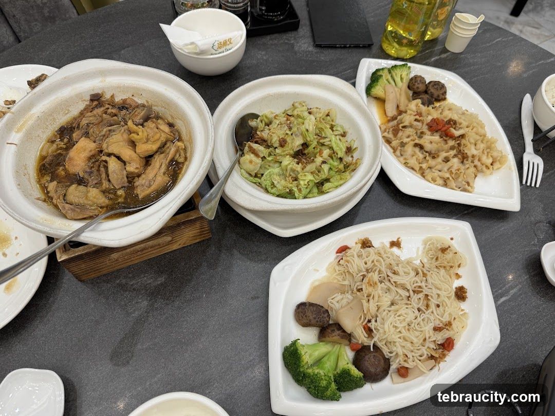 Table with various dishes