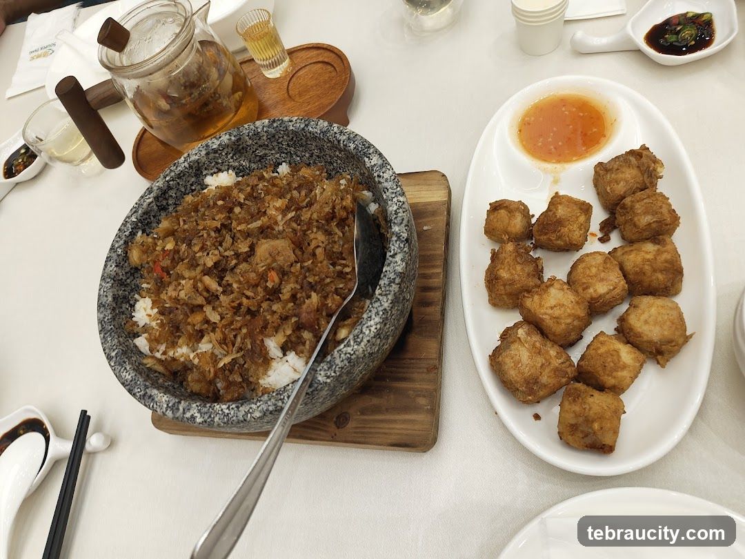 Fried Bites and Rice Dish