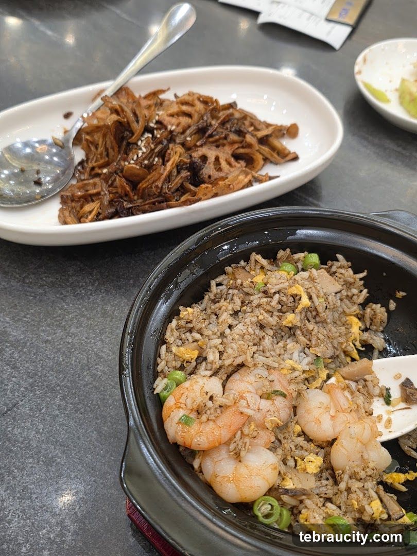 Shrimp Fried Rice and Lotus Root