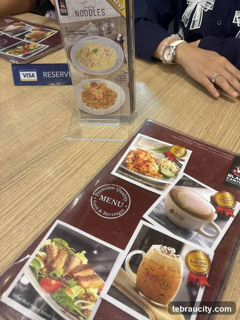 Black Canyon Menu