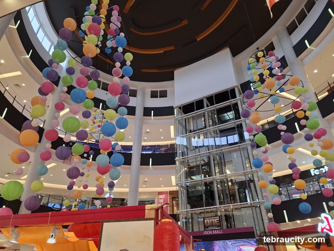 Mall Interior with Lantern Decorations