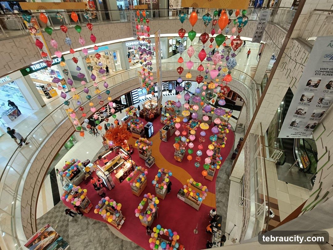 Mall Interior with Decorations