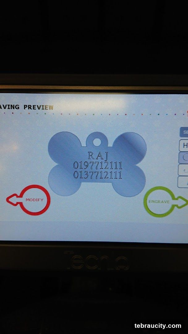 Pet Tag Engraving Preview