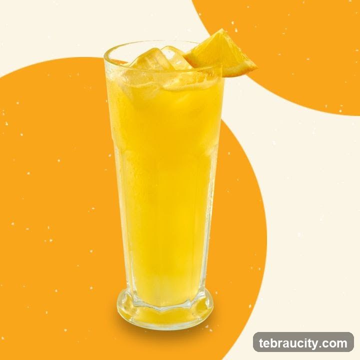 Orange Juice with Ice and Orange Slice