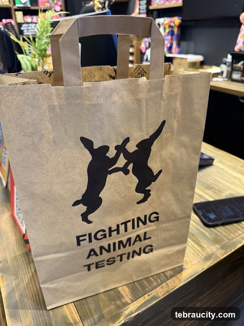 Shopping Bag with Anti-Animal Testing Message