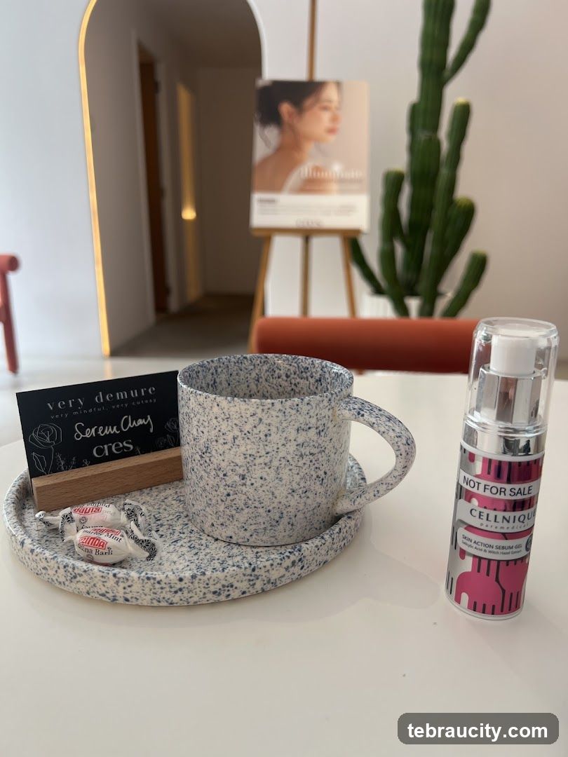 Table Setting with Skincare Product