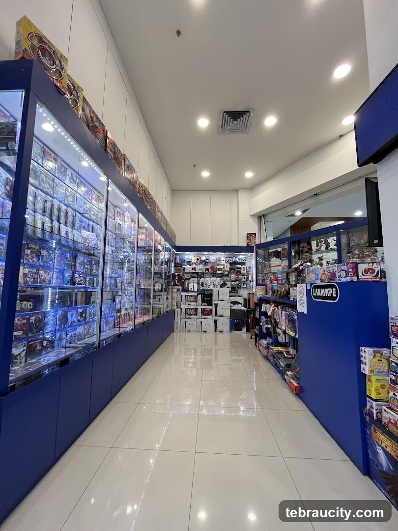 Interior of a video game and electronics store