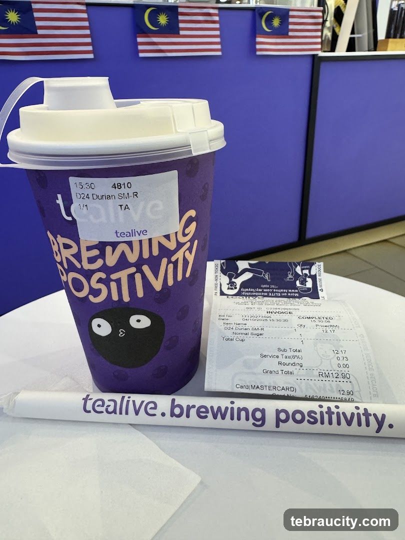 Tealive Drink and Receipt