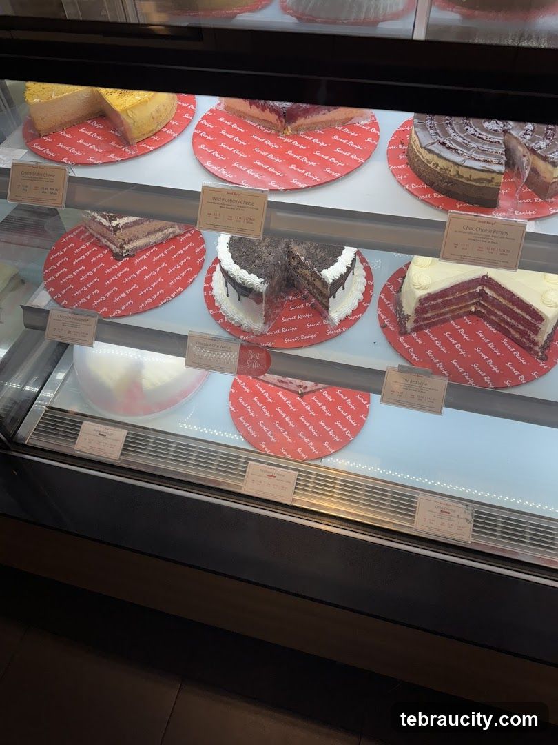 Cakes in a Display Case