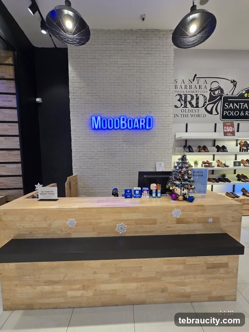 Store interior with a reception desk
