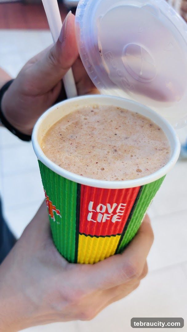 Drink in a branded cup