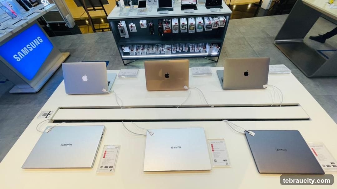 Laptops on Display
