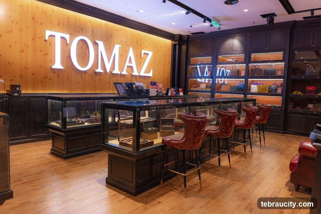 Store Interior with Display Cases and Seating