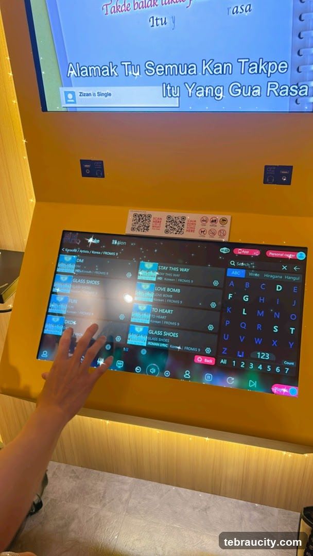 Karaoke Song Selection Screen