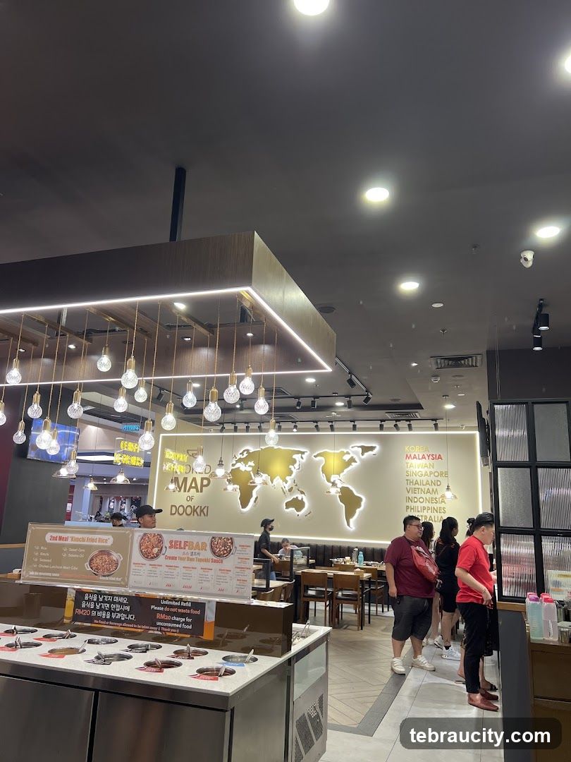 Restaurant Interior with World Map Decor