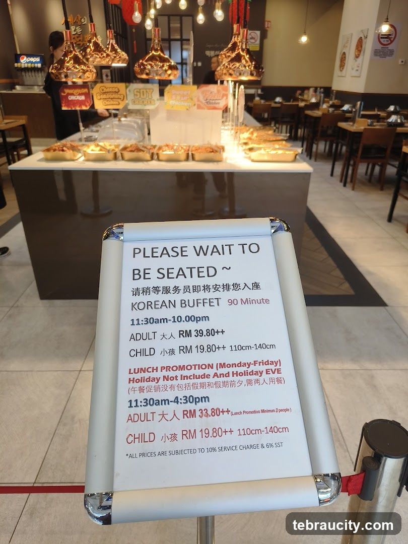 Korean Buffet Menu