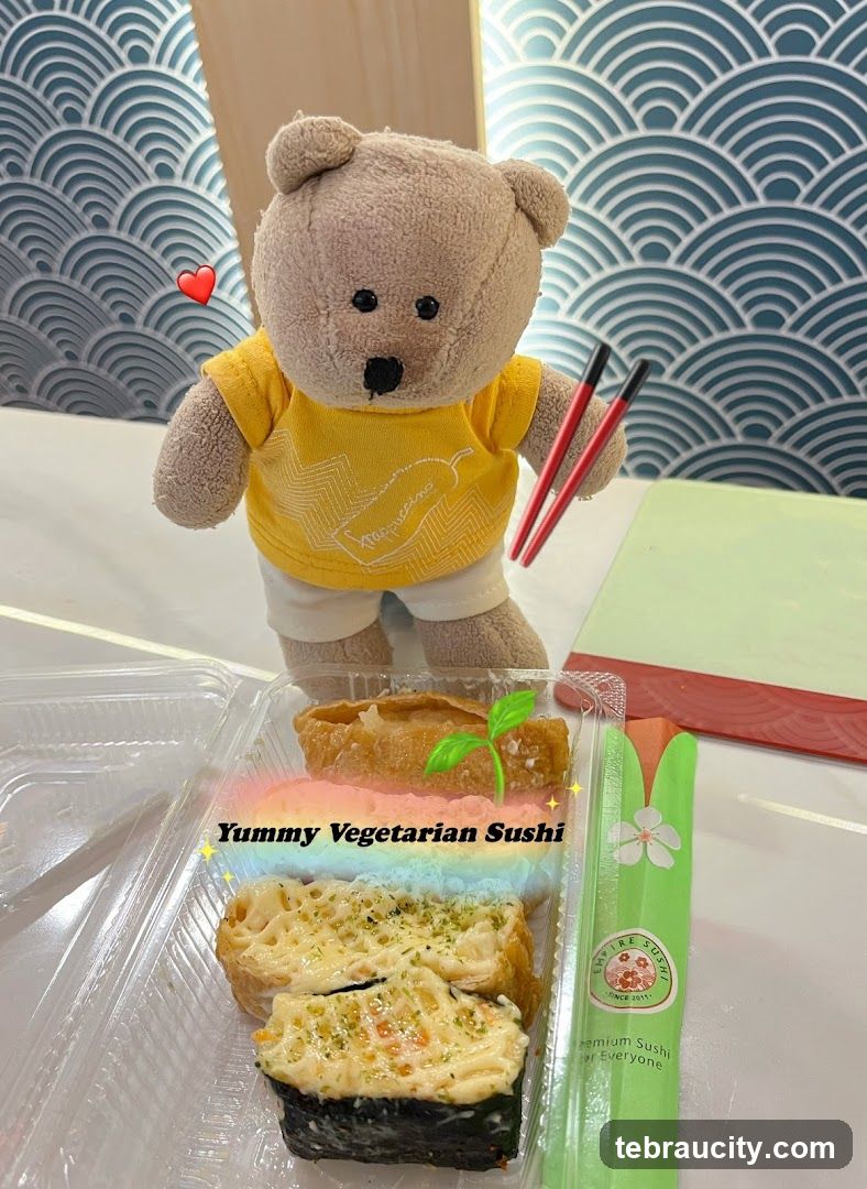 Teddy Bear with Vegetarian Sushi