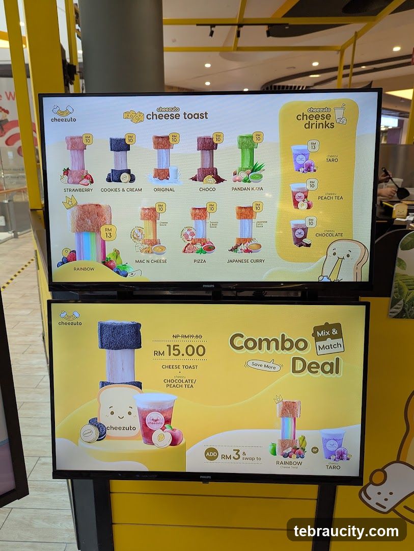 Cheezuto Cheese Toast and Drinks Menu