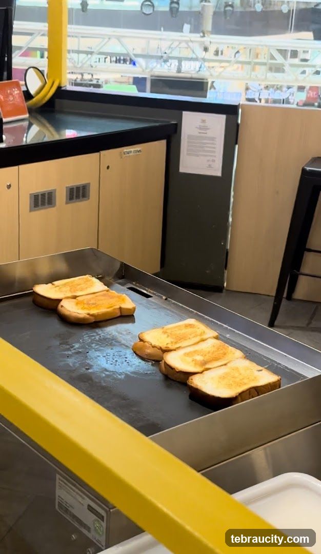 Toasted Bread on Griddle