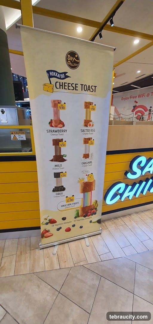Hokkaido Cheese Toast Menu