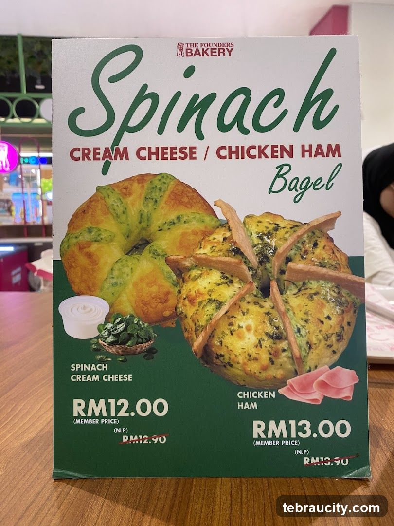 Spinach Bagel Menu