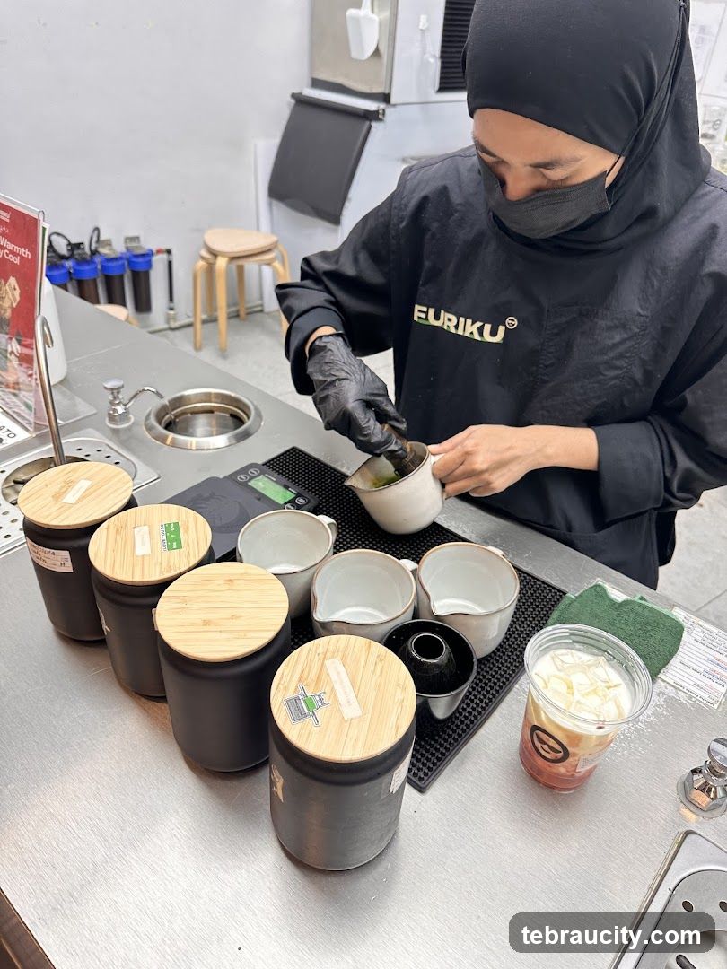 Barista preparing a drink
