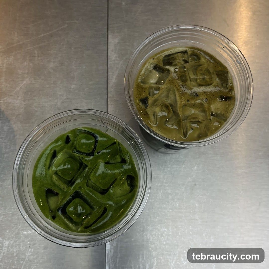 Two Iced Matcha Drinks