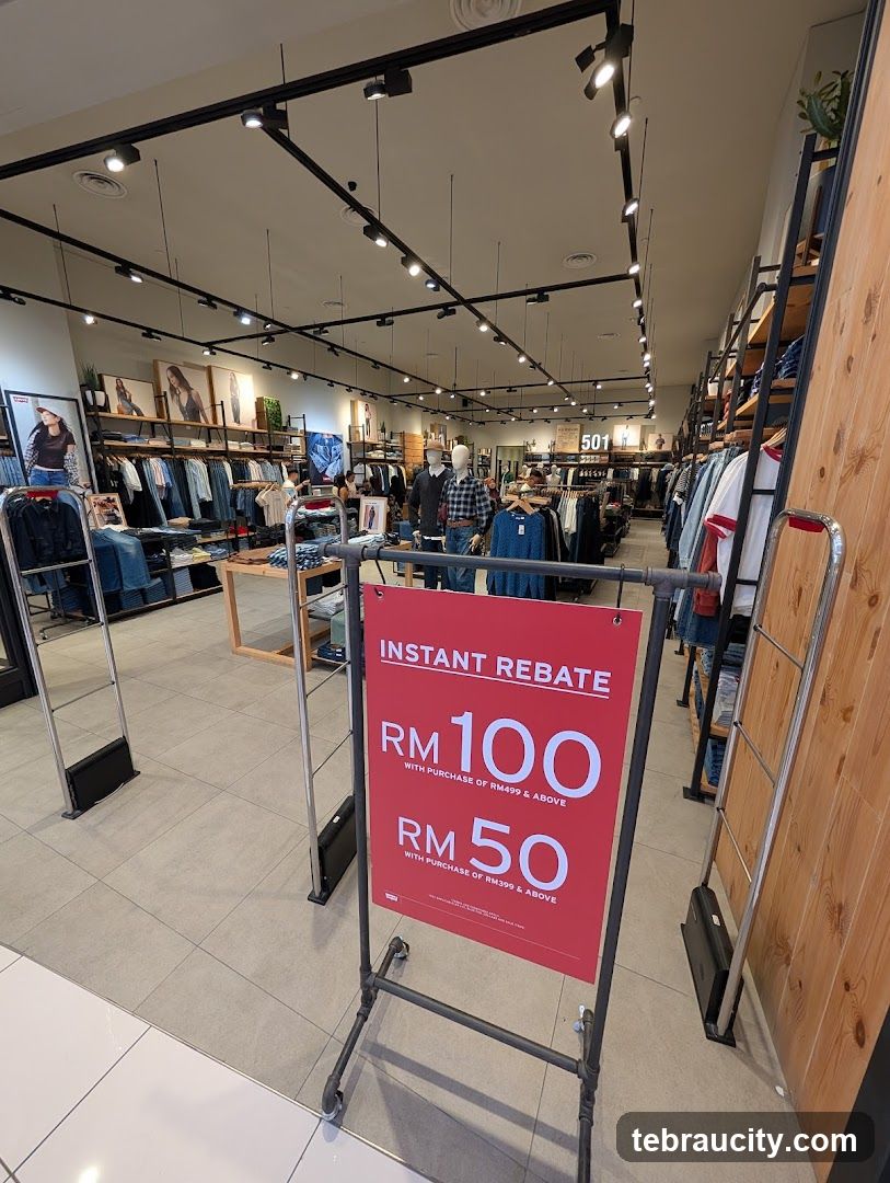 Clothing store with sale sign