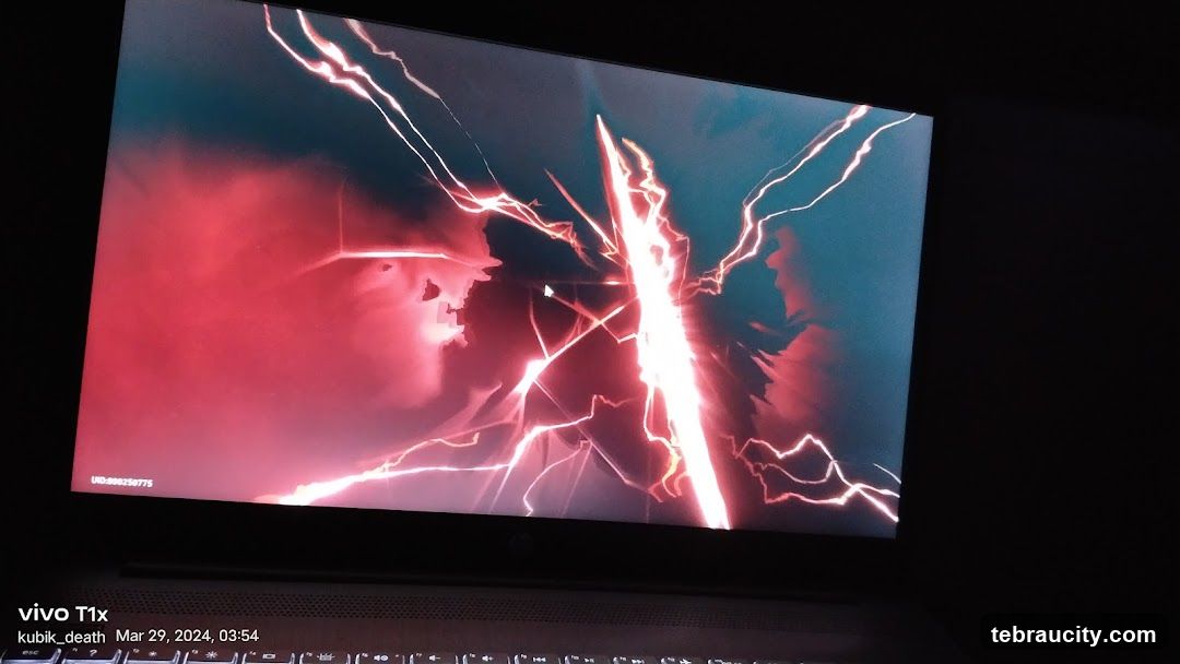 Laptop Screen Displaying Abstract Art