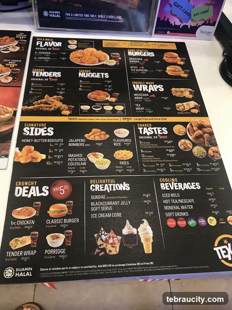 Texas Chicken Menu