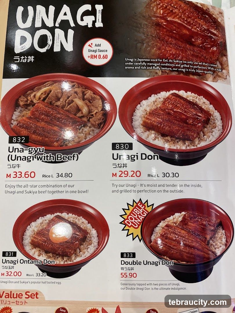 Unagi Don Menu