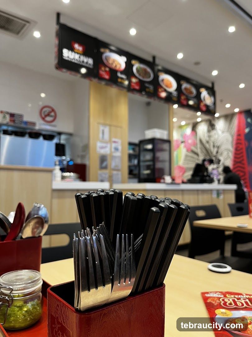 Restaurant Interior with Cutlery and Menu Display