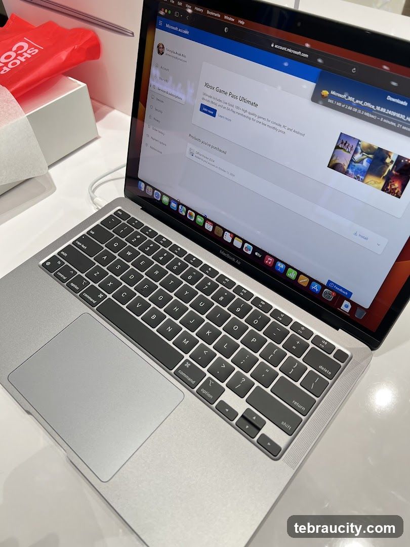 MacBook Air with Microsoft Account Page