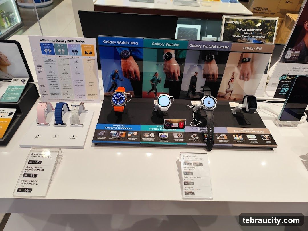 Samsung Smartwatch and Earbud Display