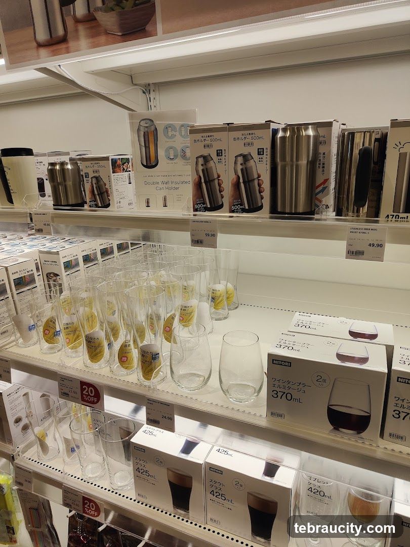 Store Display of Drinkware