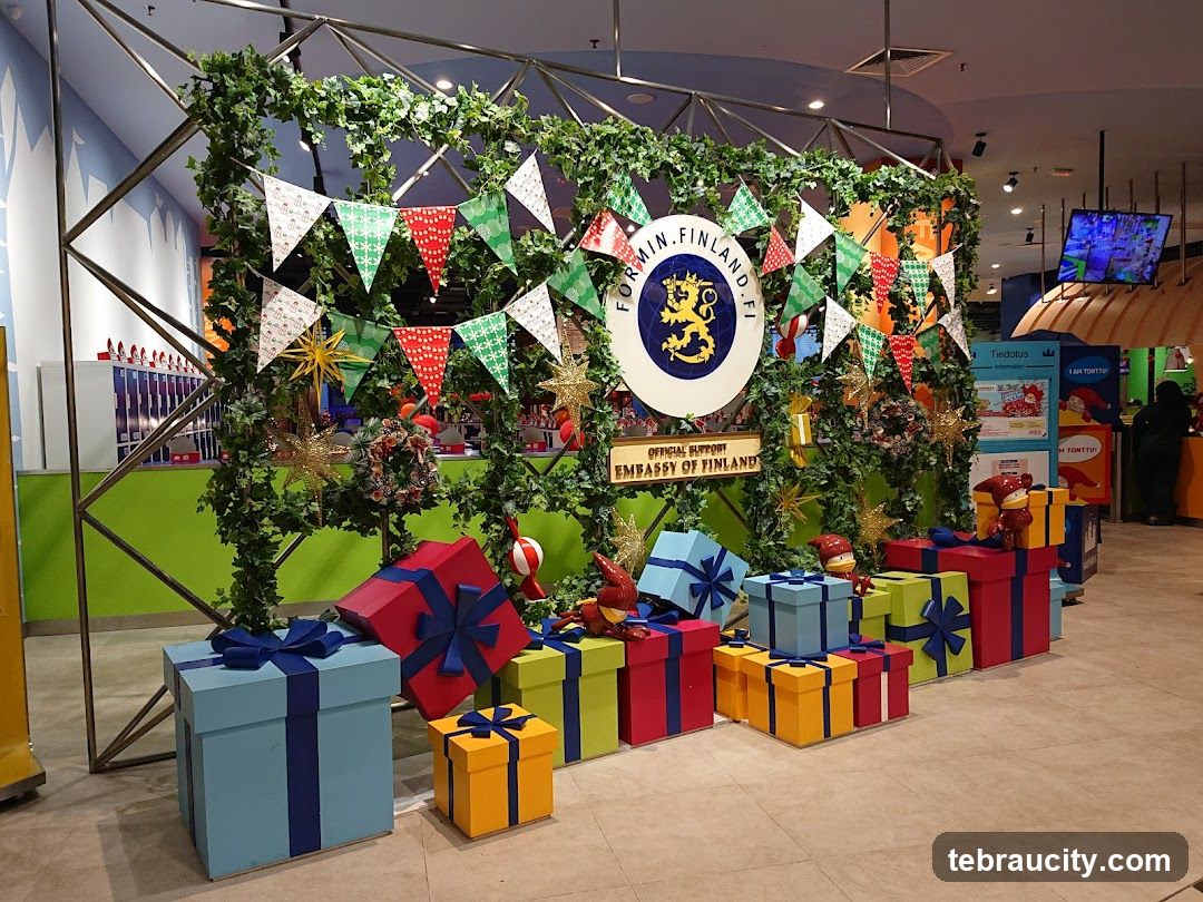 Christmas Display with Finnish Embassy Emblem