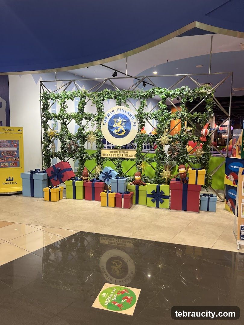 Christmas Display with Embassy of Finland Branding