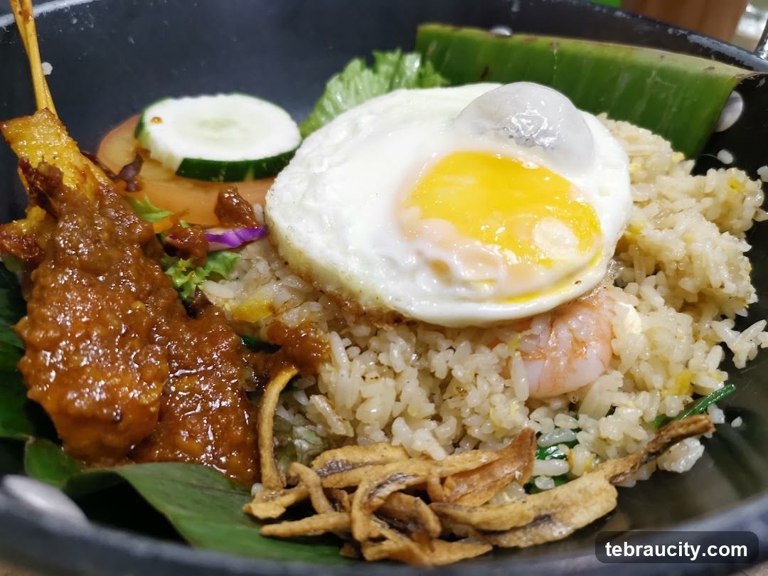 Fried Rice with Satay and Fried Egg
