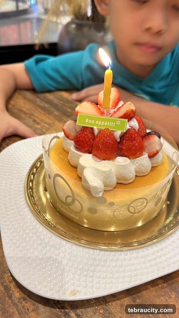 Birthday Cake with Strawberries