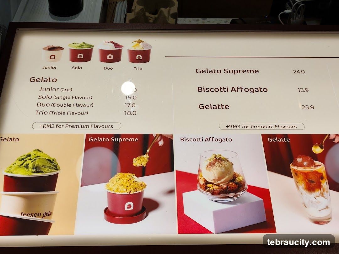 Gelato Menu