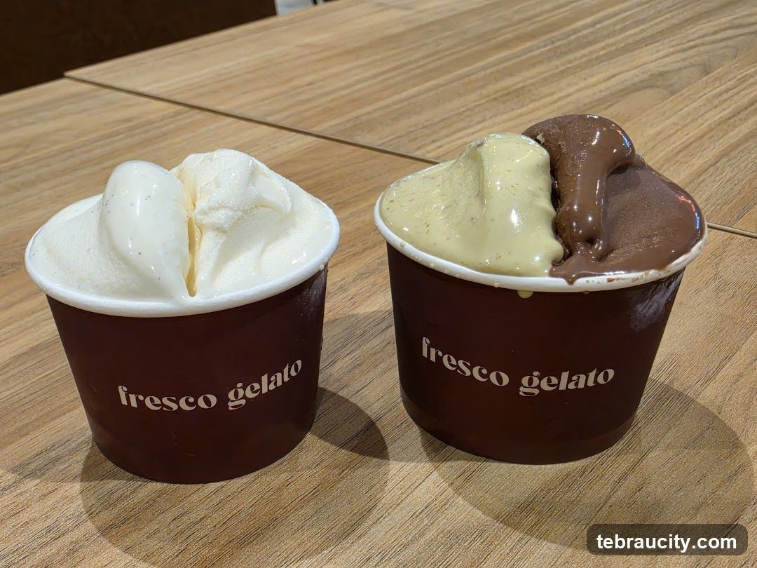 Two cups of gelato