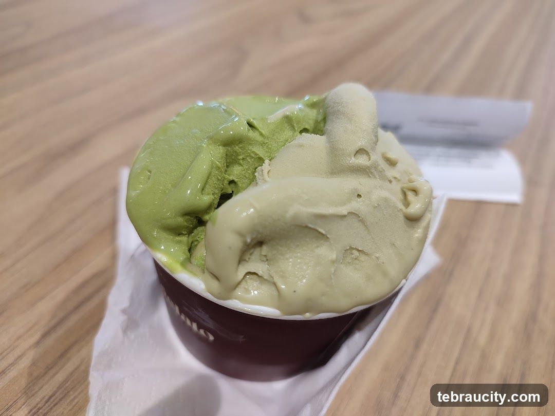 Two scoops of gelato