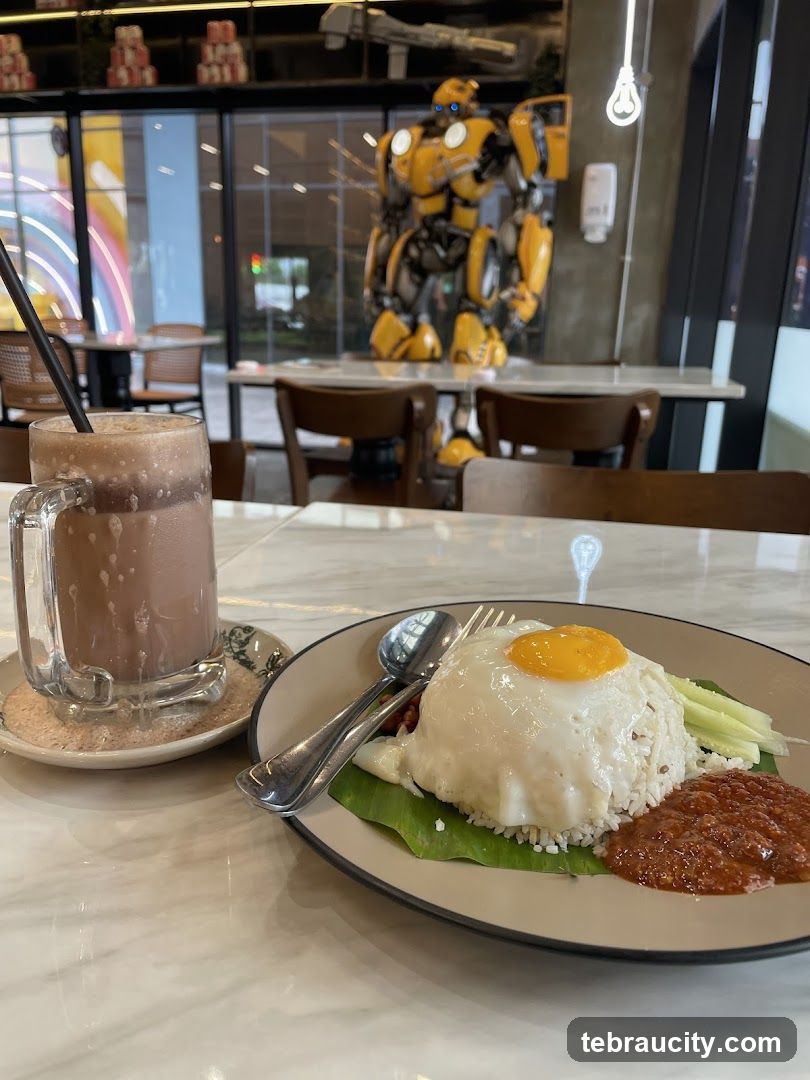 Nasi Lemak and Chocolate Drink