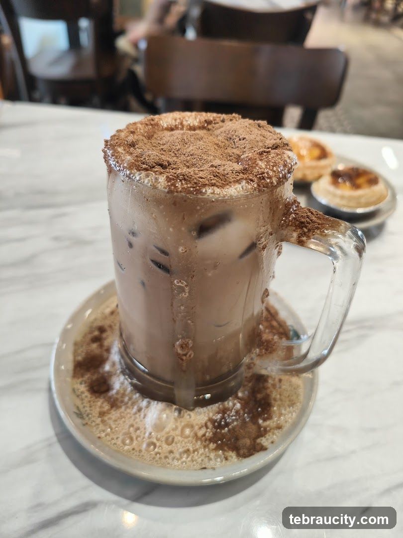 Iced Chocolate Drink with Pastries