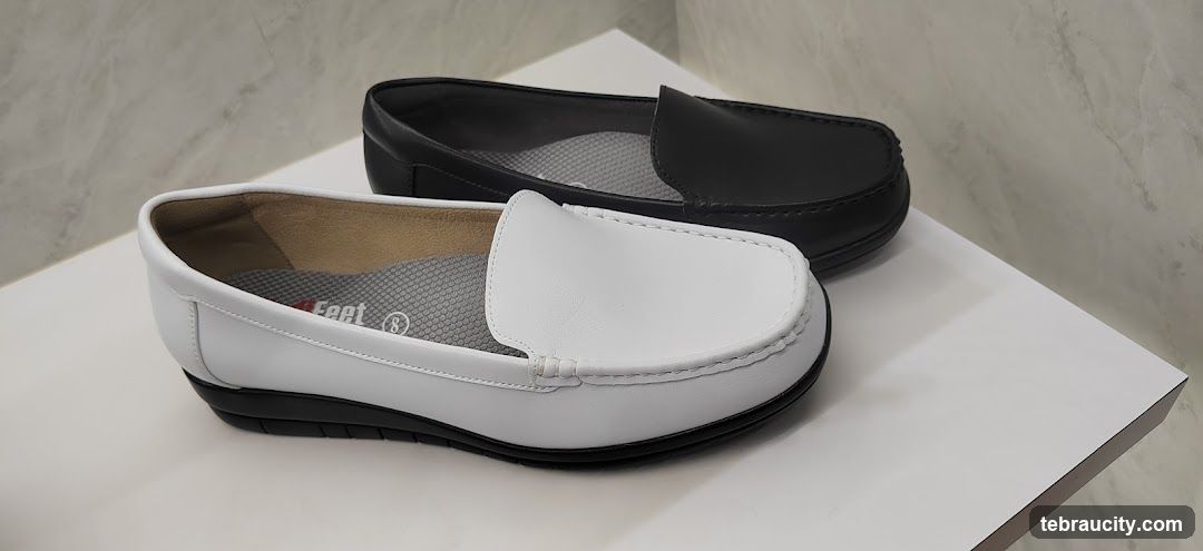 White and Black Loafers