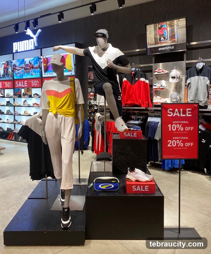 Puma Store Display with Sale Signs