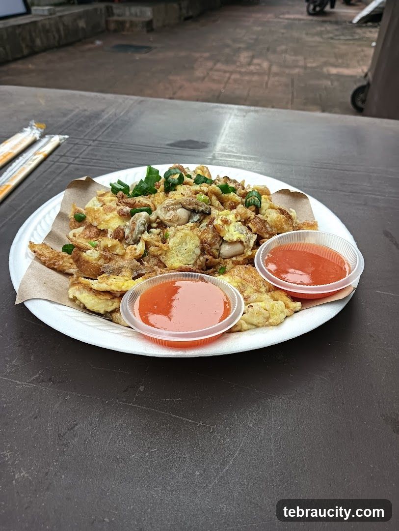 Oyster Omelette with Chili Sauce